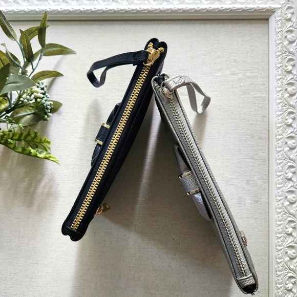 2 Wristlets - RFID Safe Keeper faux leather wallet cc holder zipper bundle set - Picture 4 of 9